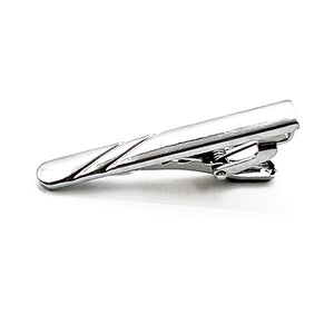 Brushed Silver with Swirl Tie Bar