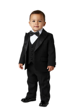Charger l'image dans la galerie, Toddler in a black 5Piece Tuxedo Set
