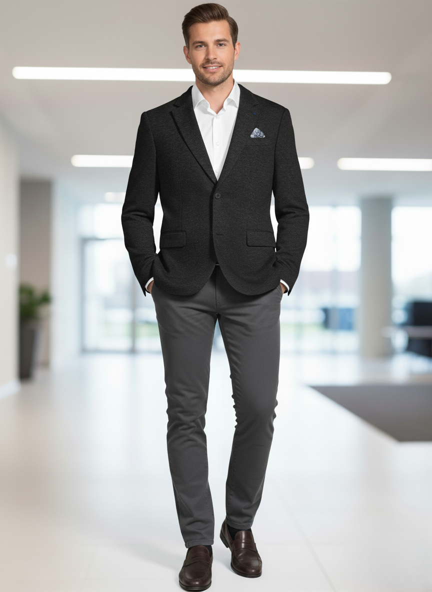 Black Notch Lapel Blazer