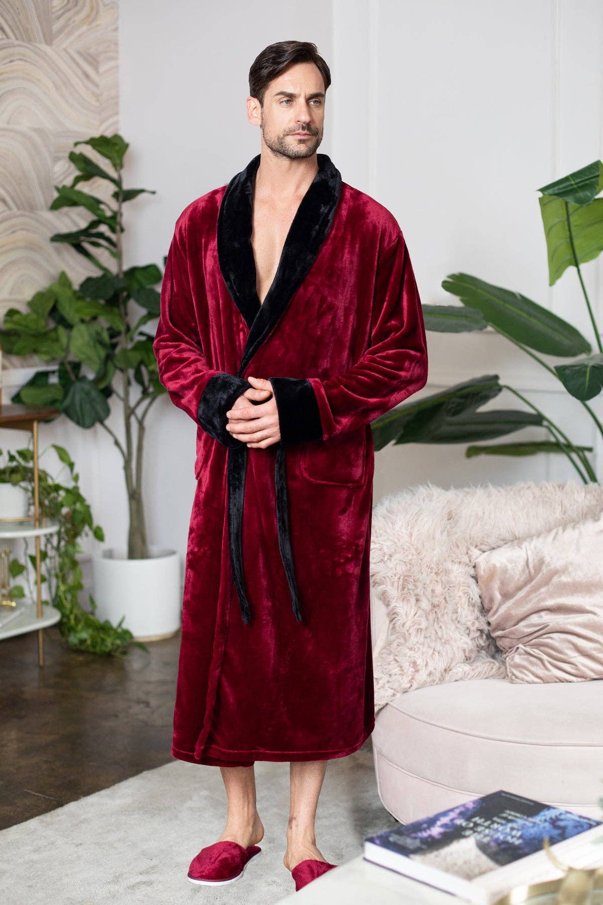 Men's Shawl Collar Fleece Robe