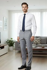 Charger l'image dans la galerie, Ethan Heather Grey Super 150's Luxury Viscose Blend Pants, Adjustable Waist
