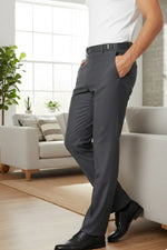 Load image into Gallery viewer, Ethan Steel Grey Super 150's Luxury Viscose Blend Pants, Adjustable Waist
