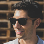 Load image into Gallery viewer, Walnut Wood Sunglasses with Black Polarized Lenses
