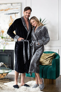 Men's Shawl Collar Fleece Robe