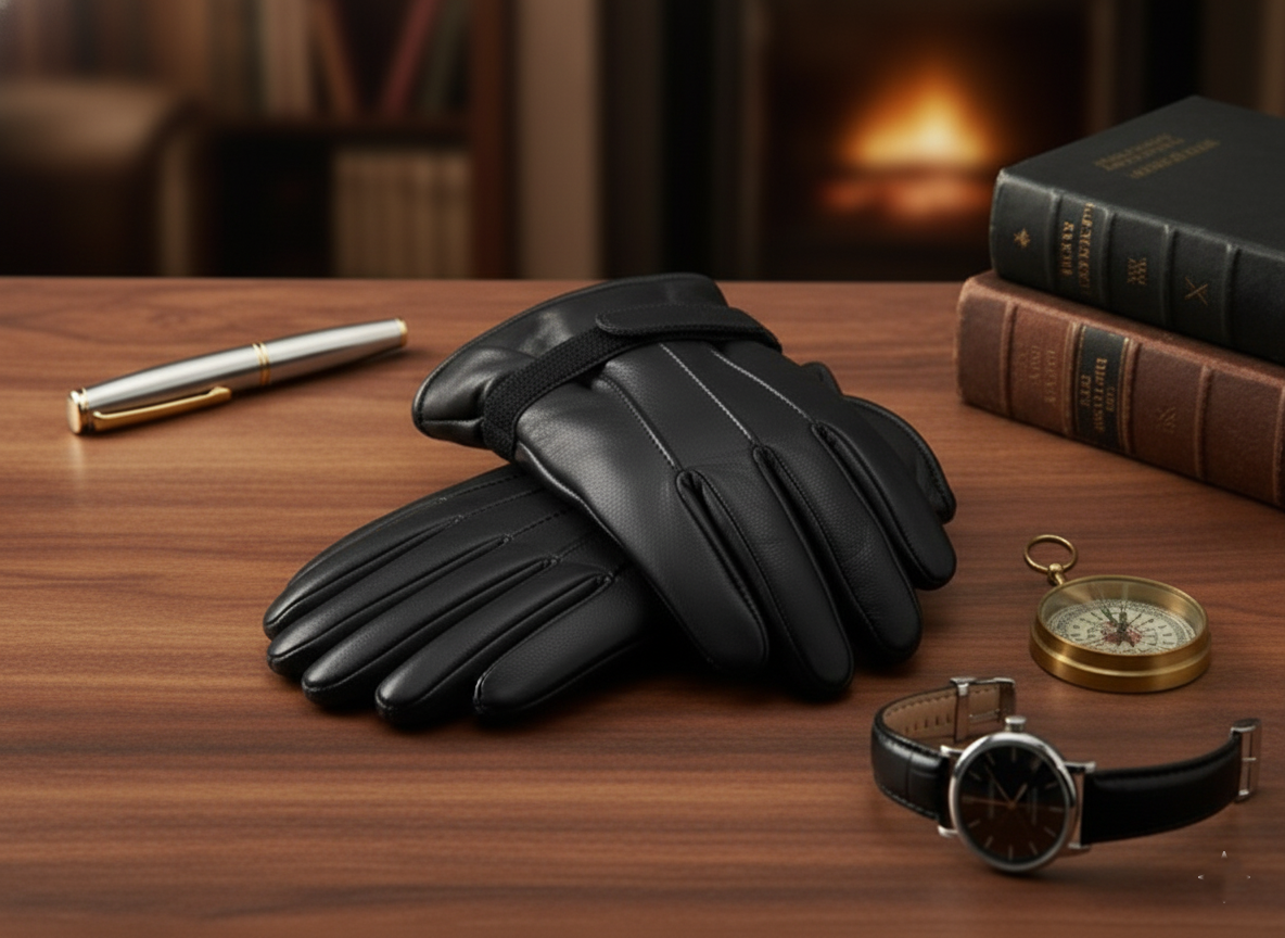 Black Leather Gloves