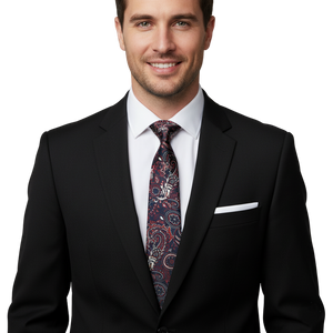 Red and Navy Silk Tie
