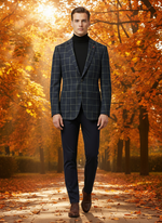 Load image into Gallery viewer, Slim Fit Window Pane Wool Sport Jacket w Removable Insert
