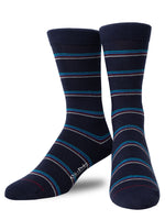 Load image into Gallery viewer, Midnight Striped Crew Socks
