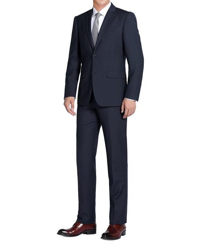 Navy Single Breasted Notch Lapel Slim Fit Suit