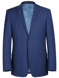 Men's Electric Blue Single Breasted, Notch Lapel Slim Fit Suit