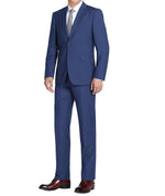 Charger l&#39;image dans la galerie, Men&#39;s Electric Blue Single Breasted, Notch Lapel Slim Fit Suit
