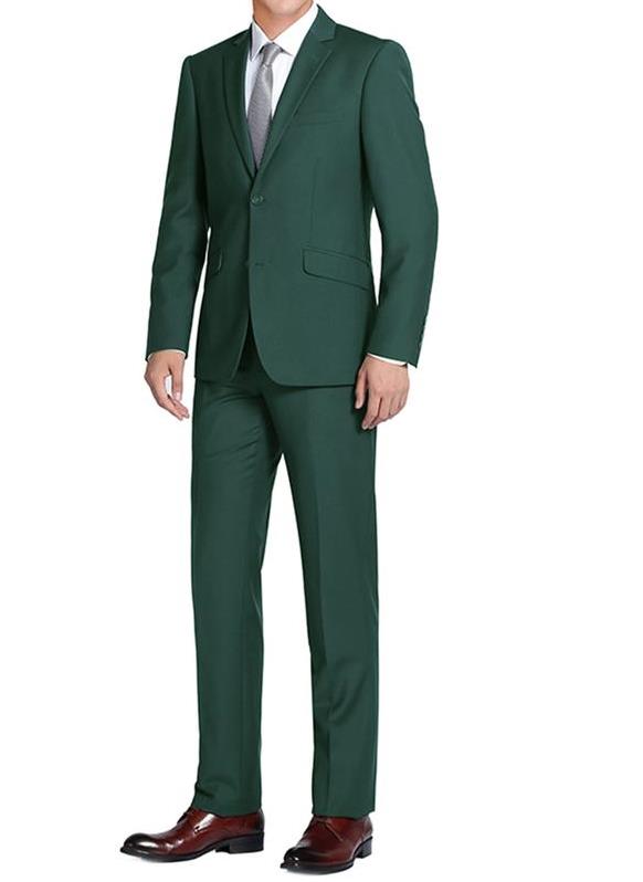 Forest Green Single Breasted, Notch Lapel Slim Fit Suit