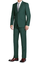 Charger l&#39;image dans la galerie, Forest Green Single Breasted, Notch Lapel Slim Fit Suit
