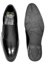 Load image into Gallery viewer, New York Black Vamp Stitched Dress Leather Slip-on Shoes
