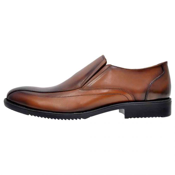 Classic Dark Tan Italian Leather Slip-On Shoes