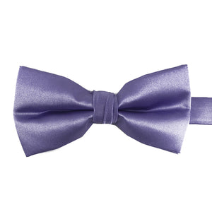 Pre-tied Solid Satin Lilac Bow Tie 