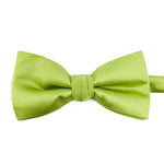Load image into Gallery viewer, Pre-tied Solid Satin Lime Bow Tie 

