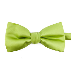 Pre-tied Solid Satin Lime Bow Tie 