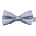 Load image into Gallery viewer, Pre-tied Solid Satin Silver Bow Tie 
