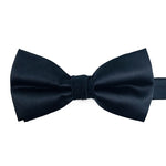 Load image into Gallery viewer, Pre-tied Solid Satin Black Bow Tie 
