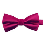 Load image into Gallery viewer, Pre-tied Solid Satin Fuchsia Bow Tie 
