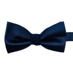Load image into Gallery viewer, Pre-tied Solid Satin Navy Bow Tie 
