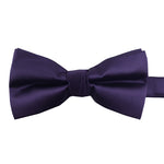 Load image into Gallery viewer, Pre-tied Solid Satin Purple Bow Tie 
