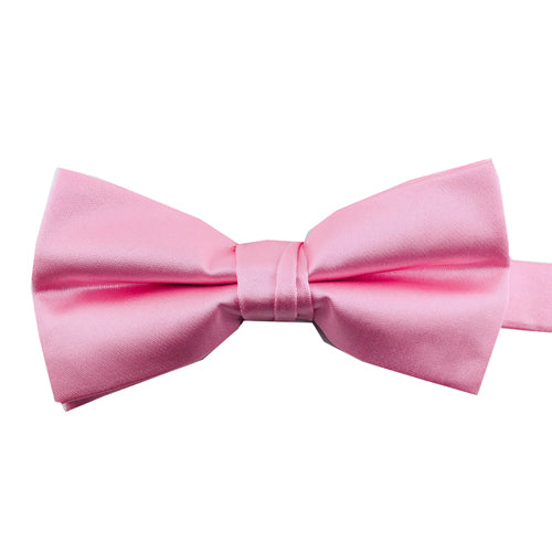 Pre-tied Solid Satin Light Pink Bow Tie 