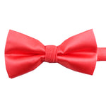 Load image into Gallery viewer, Pre-tied Solid Satin Coral Bow Tie 
