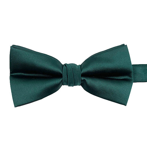Pre-tied Solid Satin Dark Emerald Bow Tie 