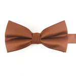 Load image into Gallery viewer, Pre-tied Solid Satin Bronze Bow Tie 
