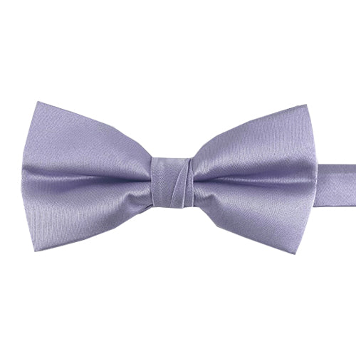 Pre-tied Solid Satin  Light Lilac Bow Tie 