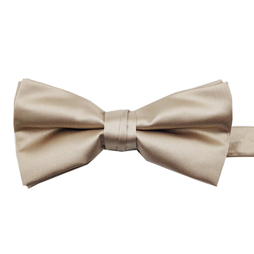 Pre-tied Solid Satin Ivory Bow Tie 