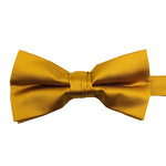 Load image into Gallery viewer, Pre-tied Solid Satin Gold Bow Tie 
