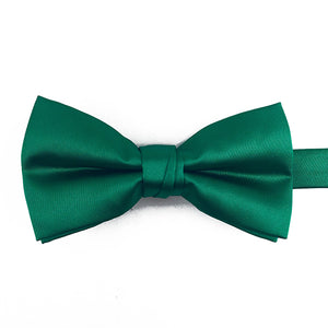 Pre-tied Solid Satin Emerald Bow Tie 