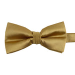 Load image into Gallery viewer, Pre-tied Solid Satin Light Gold Bow Tie 
