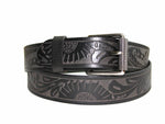 Charger l&#39;image dans la galerie, Black Engraved Print Leather Belt
