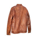 Charger l&#39;image dans la galerie, Men&#39;s Brown Genuine Leather Jacket
