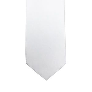 White Solid Satin 100% Microfiber Necktie.  Matching Pocket sold separately.