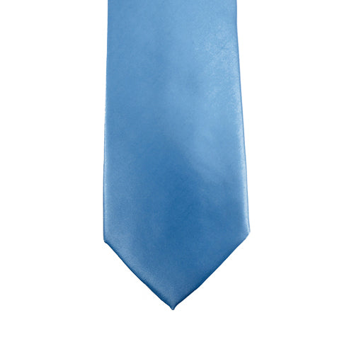 Blue Solid Satin 100% Microfiber Necktie.  Matching Pocket sold separately.