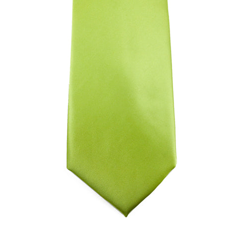 Lime Solid Satin 100% Microfiber Necktie.  Matching Pocket sold separately.