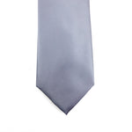 Charger l&#39;image dans la galerie, Silver Solid Satin 100% Microfiber Necktie.  Matching Pocket sold separately.
