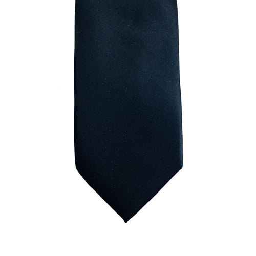 Black Solid Satin 100% Microfiber Necktie.  Matching Pocket sold separately.