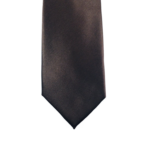 Brown Solid Satin 100% Microfiber Necktie.  Matching Pocket sold separately.
