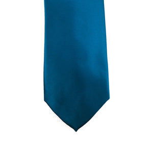 Teal Solid Satin 100% Microfiber Necktie.  Matching Pocket sold separately.