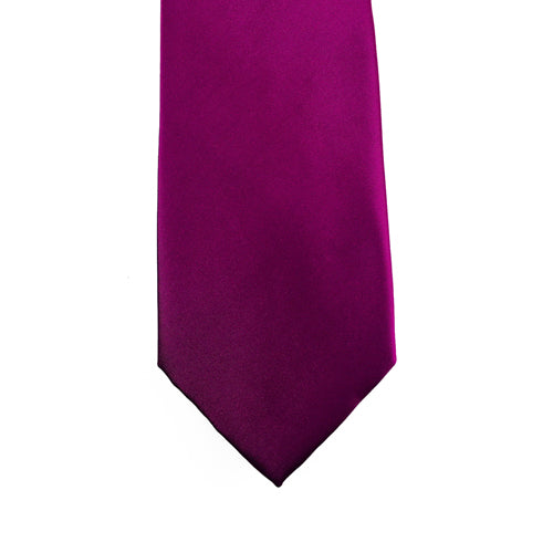 Magenta Solid Satin 100% Microfiber Necktie.  Matching Pocket sold separately.