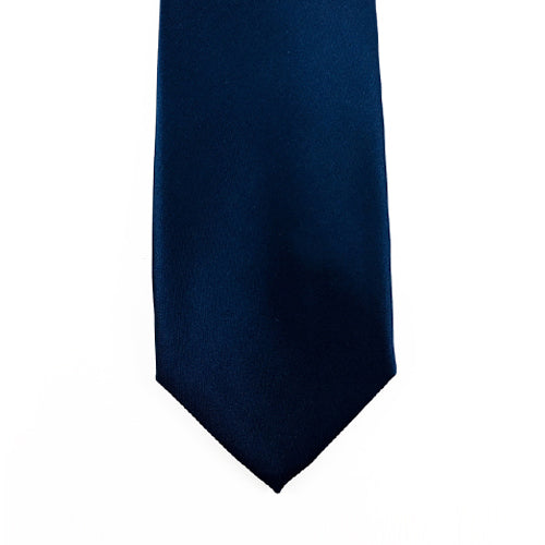 Navy Solid Satin 100% Microfiber Necktie.  Matching Pocket sold separately.