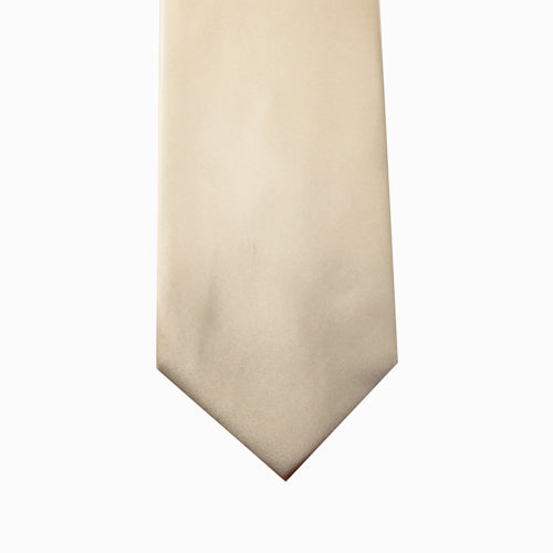 Ecru Solid Satin 100% Microfiber Necktie.  Matching Pocket sold separately.