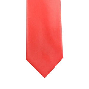Coral Solid Satin 100% Microfiber Necktie.  Matching Pocket sold separately.