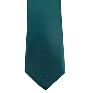 Dark Emerald. Solid Satin 100% Microfiber Necktie.  Matching Pocket sold separately.